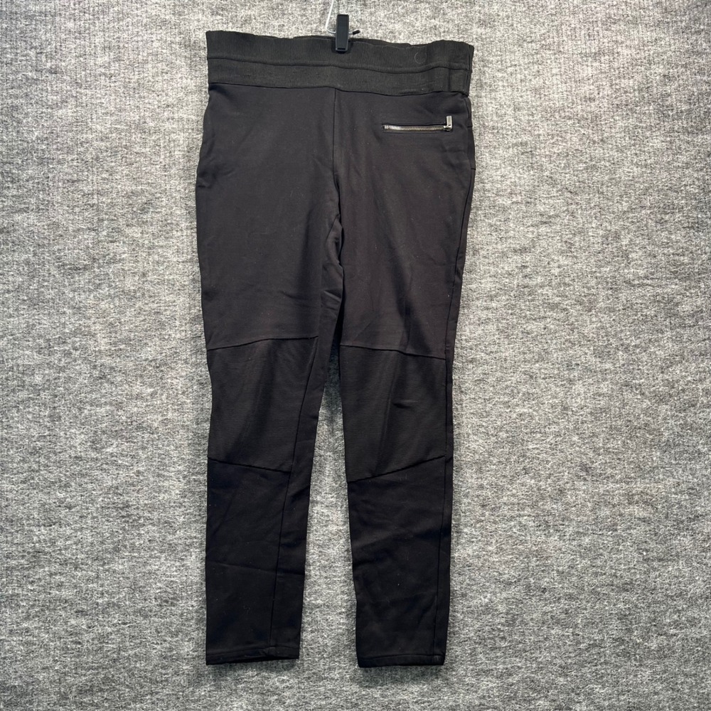 Romeo + Juliet Couture Black Moto Leggings Ribbed Waistband Size M 6460